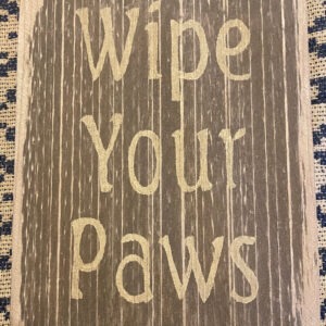 Wipe your paws sign